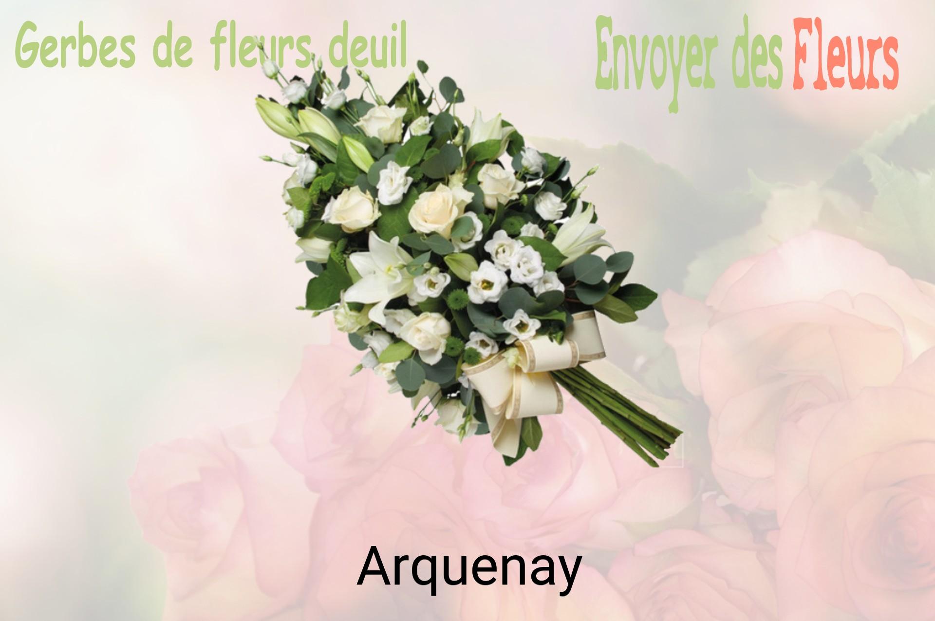 Gerbe de fleurs de deuil livrée à Arquenay